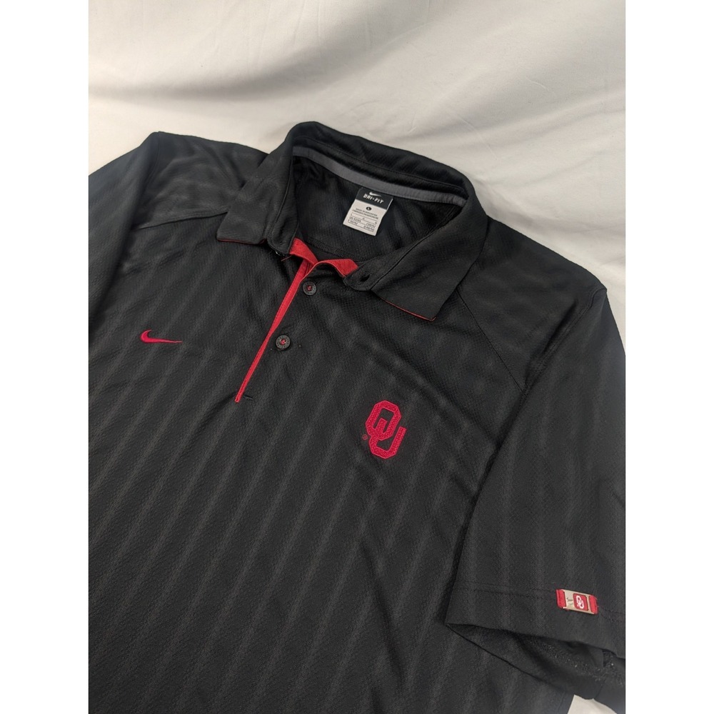 Nike Dri Fit Oklahoma Sooners Football Dazzle  Staff Issued Polo Sz L On Field